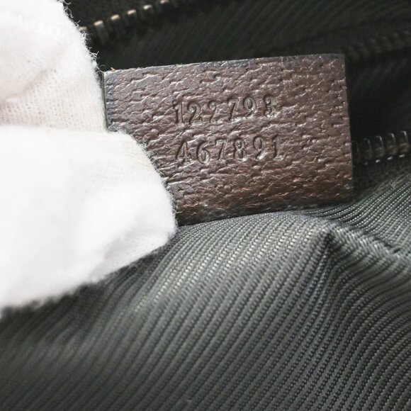 GUCCI Logo GG Pattern Shoulder Bag Canvas Leather Brown Italy - Picture 12 of 14